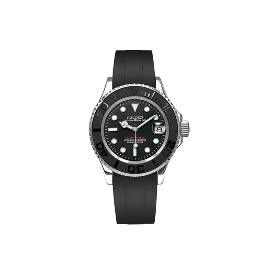 SEIKOYACHT BLACK (RUBBER STRAP) MEN'S WATCH