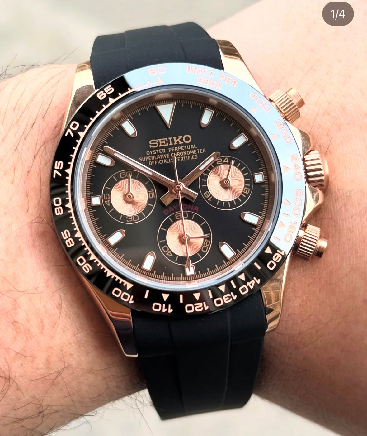 SEIKOTONA CHOCOLATE DIAL (RUBBER STRAP) MEN'S WATCH