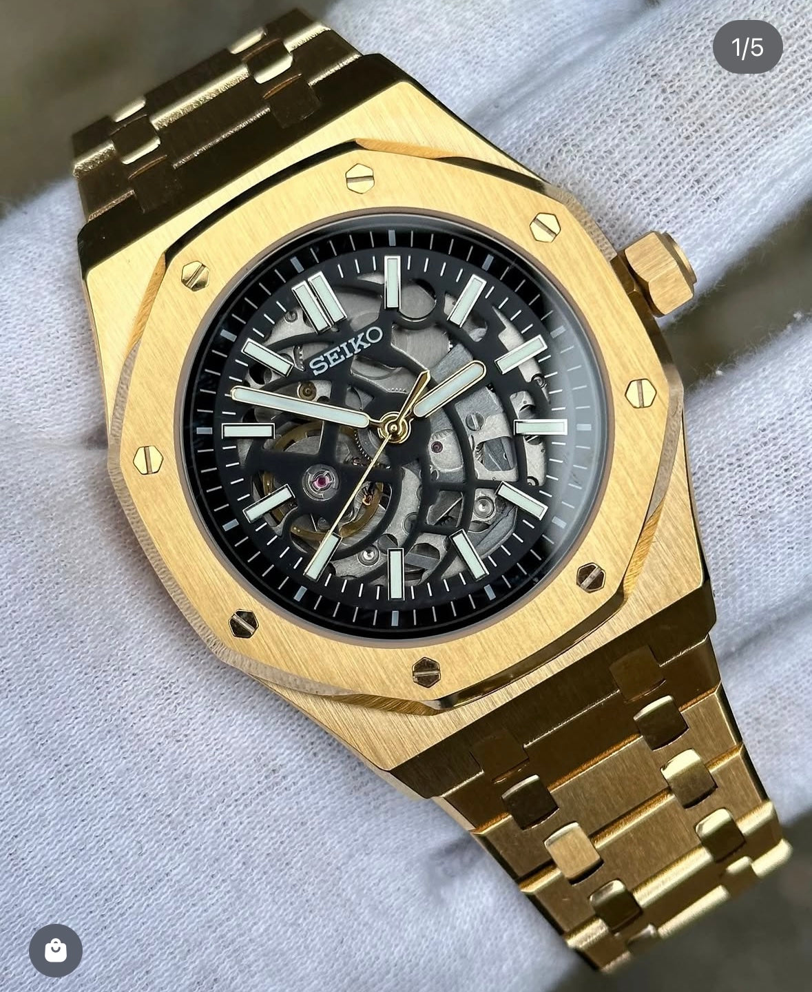 SEIKOAK SKELETON ROSE GOLD MEN'S WATCH