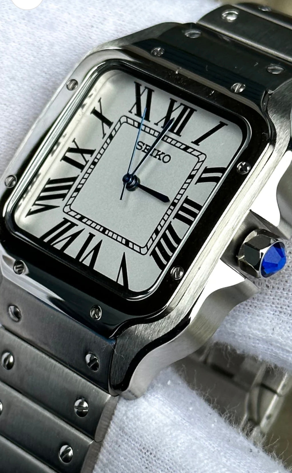 SEIKOSANTOS CLASSIC WHITE MEN'S MOD WATCH