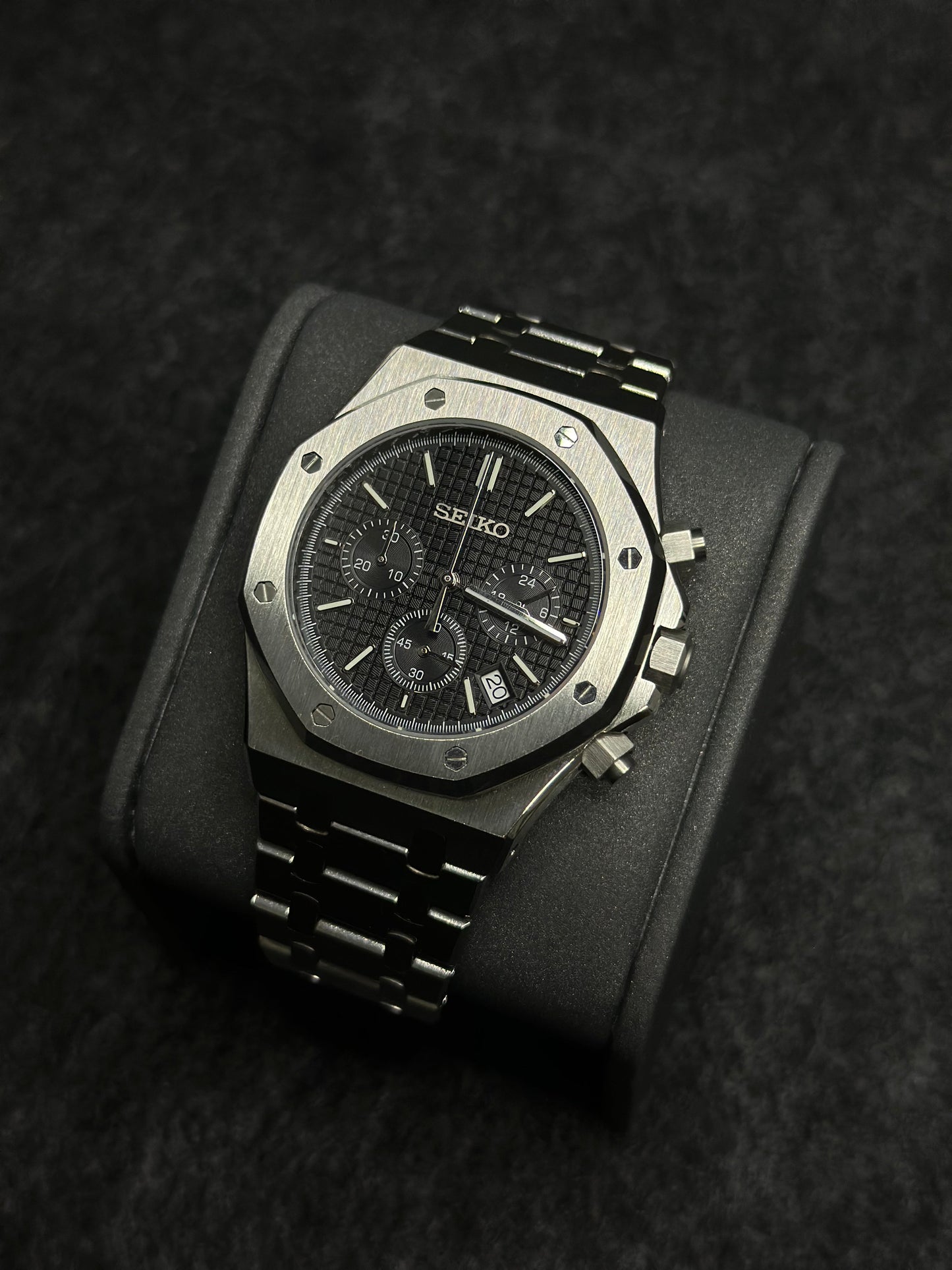 SEIKOAK CHRONO BLACK MEN'S WATCH