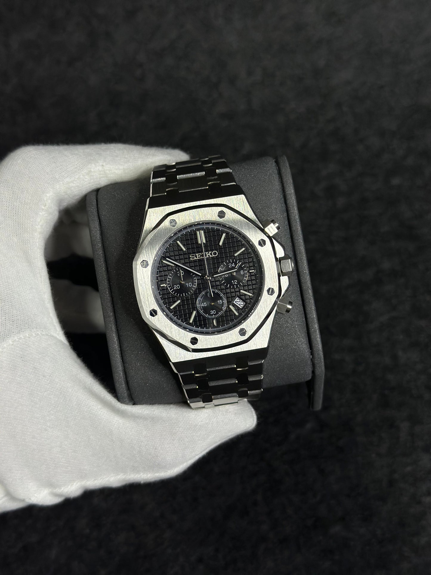 SEIKOAK CHRONO BLACK MEN'S WATCH